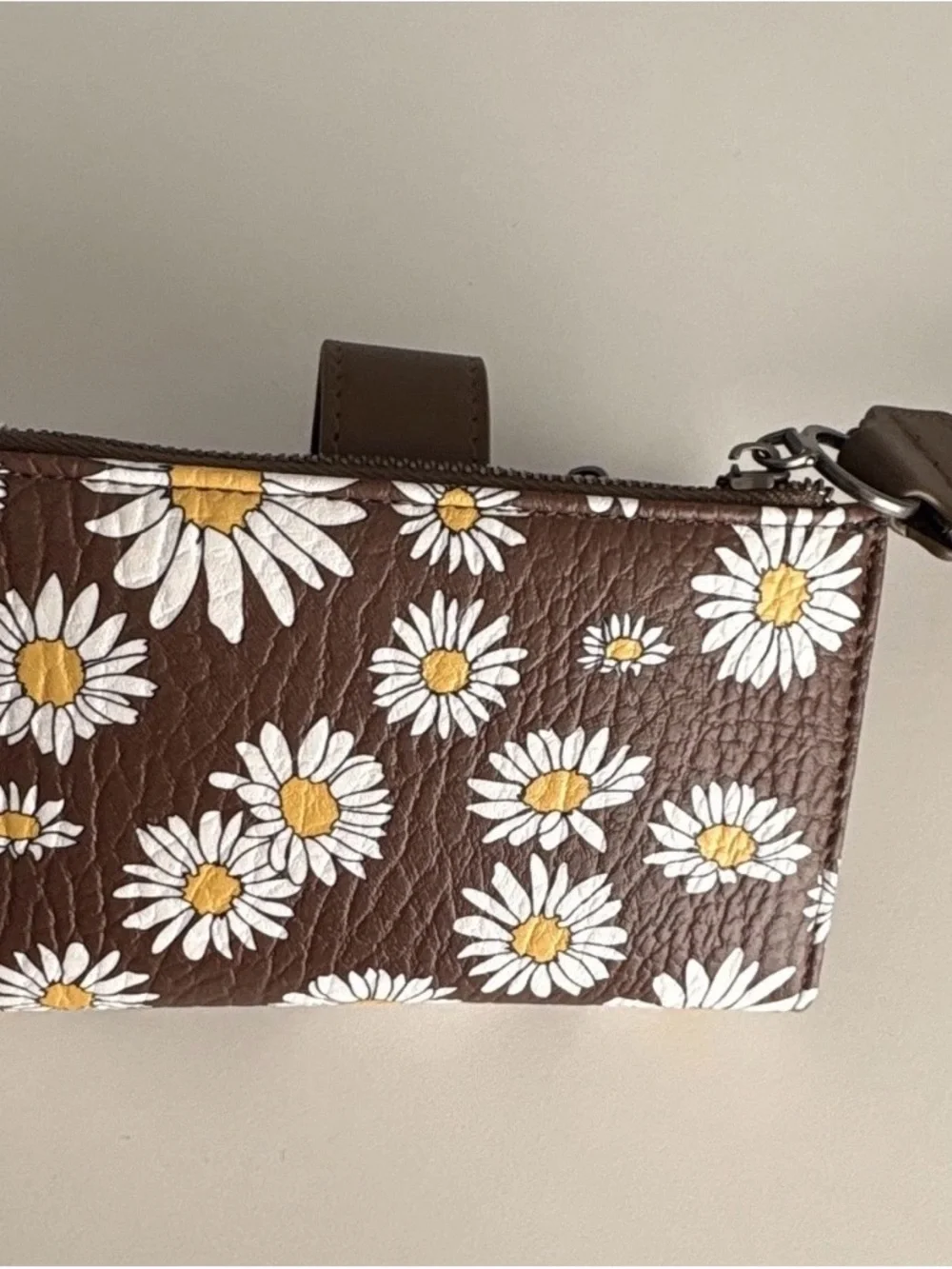 Wrangler Brown Daisy Wristlet Wallet with Yellow & White Accents